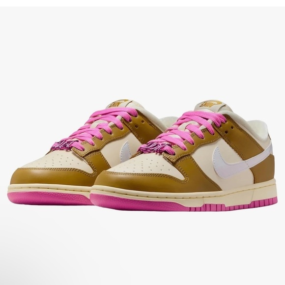 Size 8 Nike Dunk Low Just Do It - Bronzine Pink Women’s - Picture 1 of 9